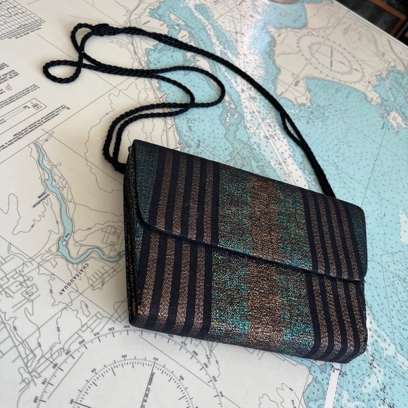 Vintage Cora Jacobs Black and Copper Purse - Picture 1 of 8